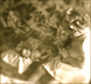 Joanne, rollers in hair